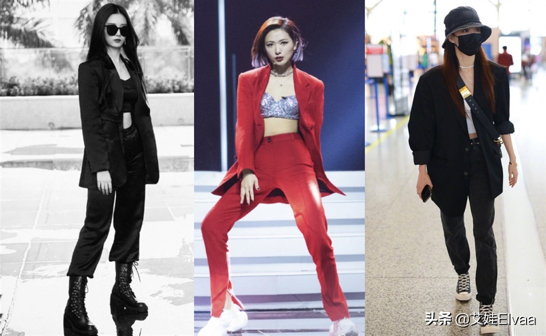 张韶涵造型穿搭合集,张韶涵身穿渔网装过膝靴抢了风头