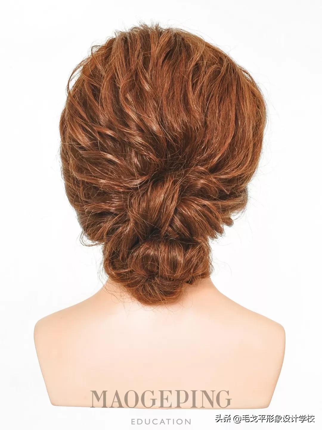 韩式齐肩盘发新娘造型,韩式扎低马尾盘发新娘