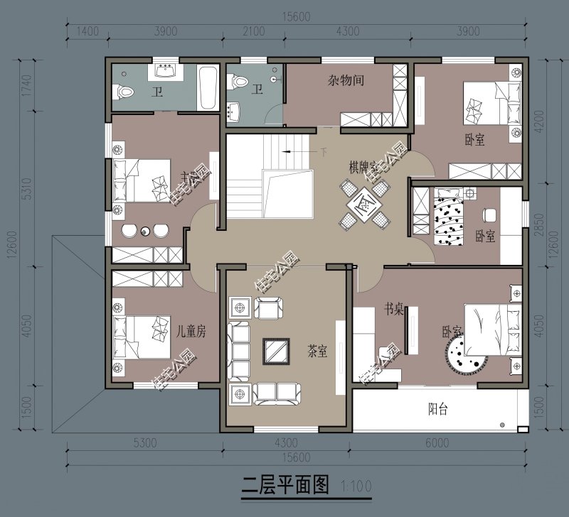 10款别墅一层带阁楼设计图,100套双层别墅设计图