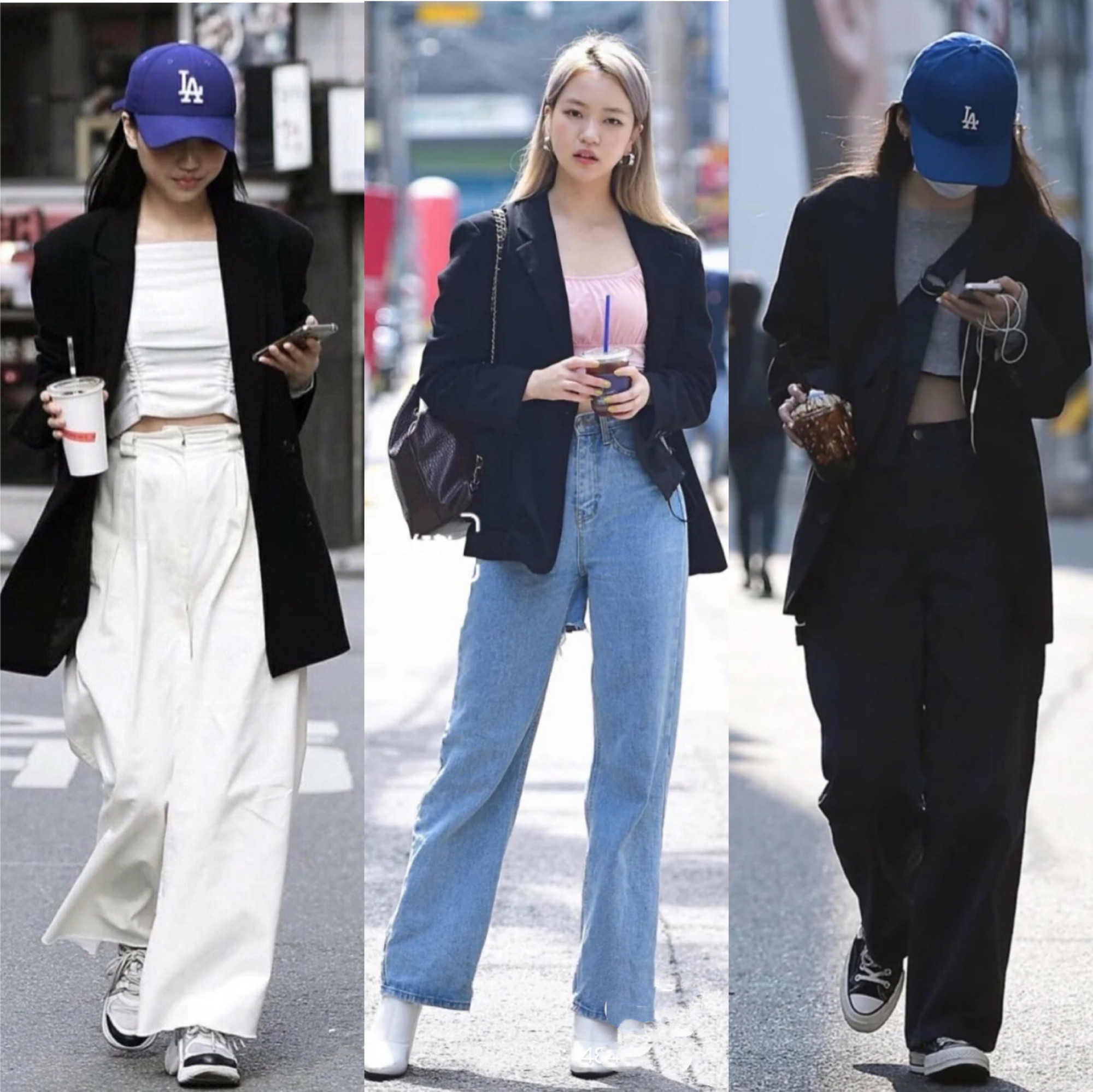 黑西服韩国搭配,韩国街头穿搭2020西服