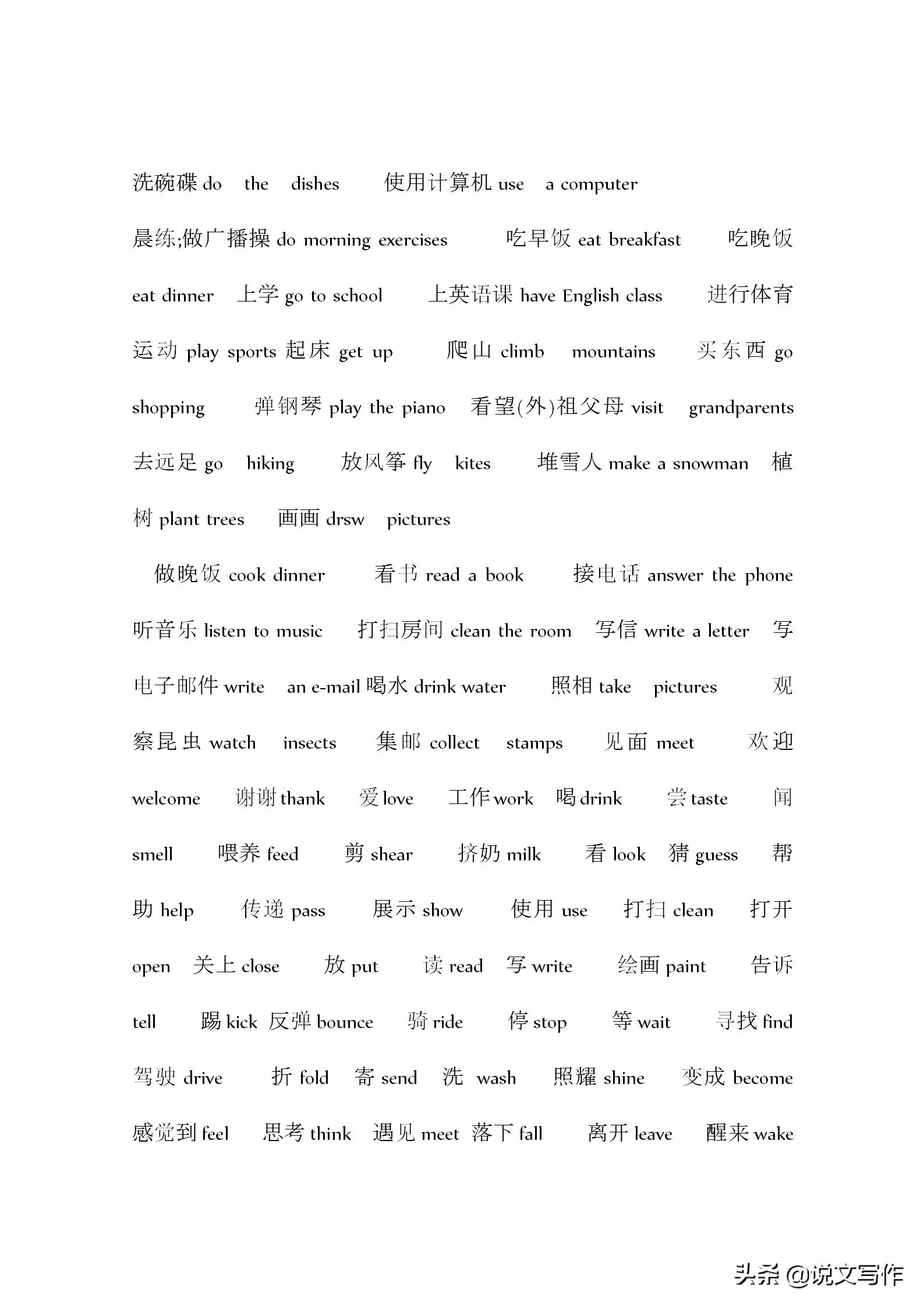 小学英语必背单词分类汇总,小学升初中英语单词大全汇总