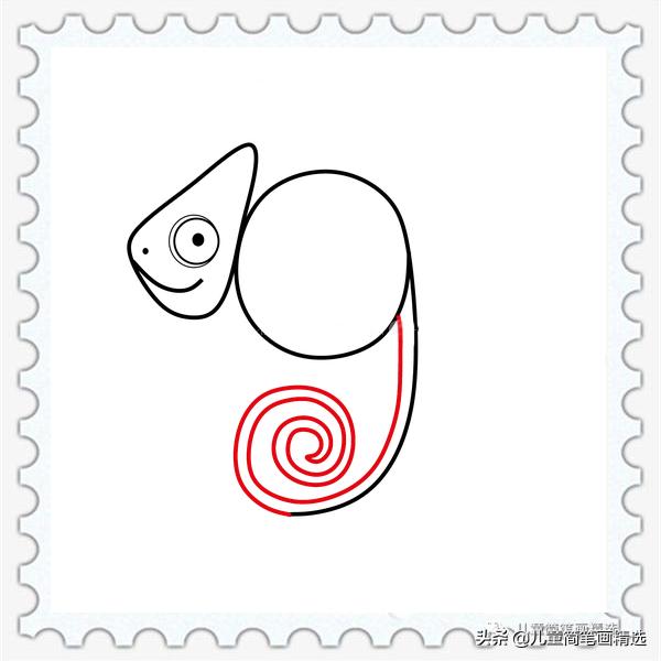 用铅笔画龙儿童简笔画,儿童简笔画变色龙涂色图片