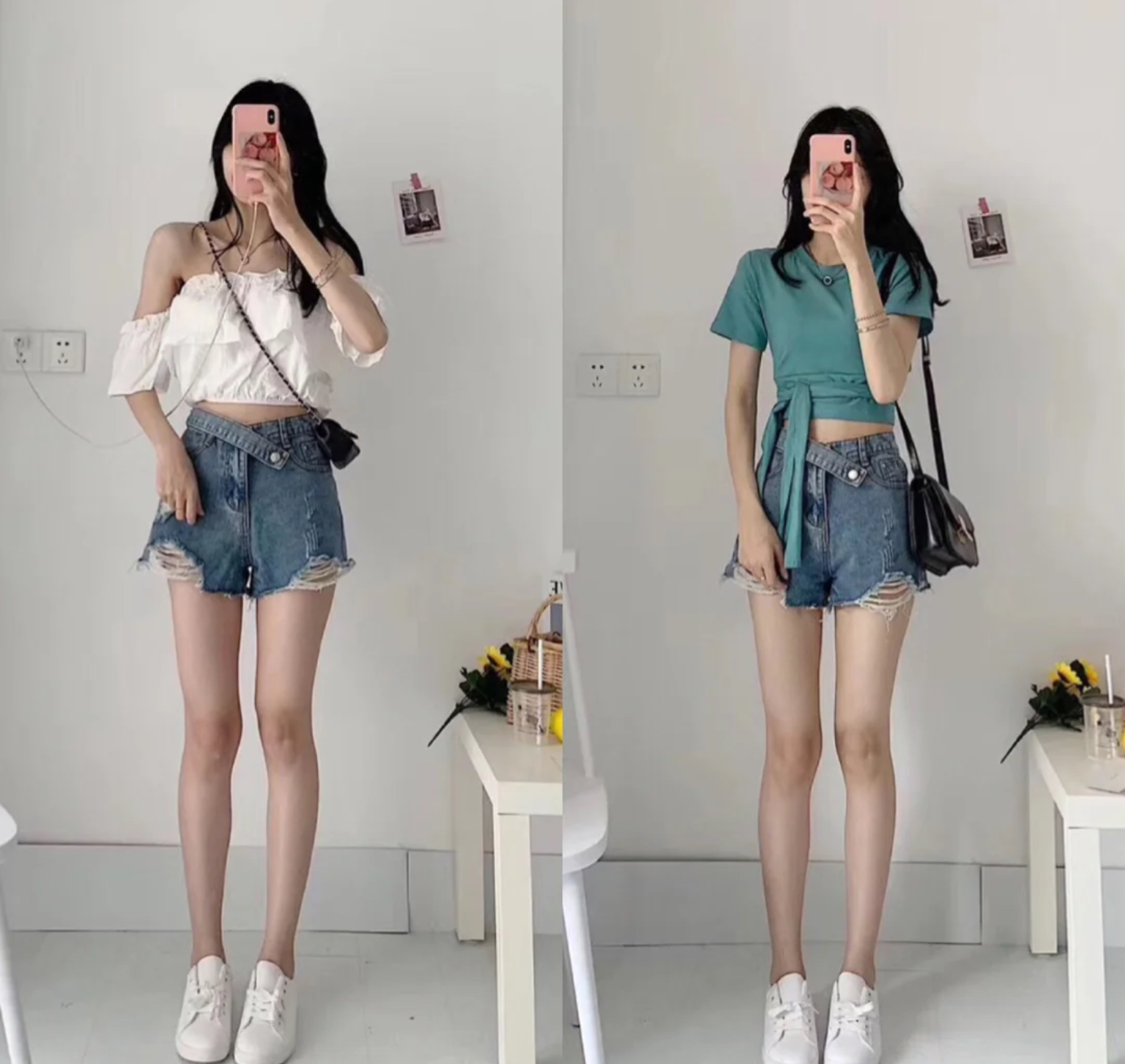 林允黑色罩衫短裤,林允短裤穿搭图片