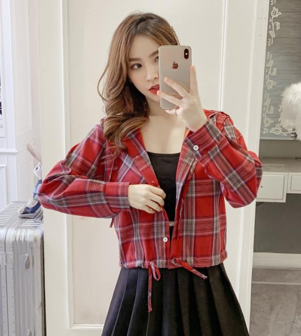 红格子衬衣搭配什么外套,复古红格子中长款外套怎么搭配