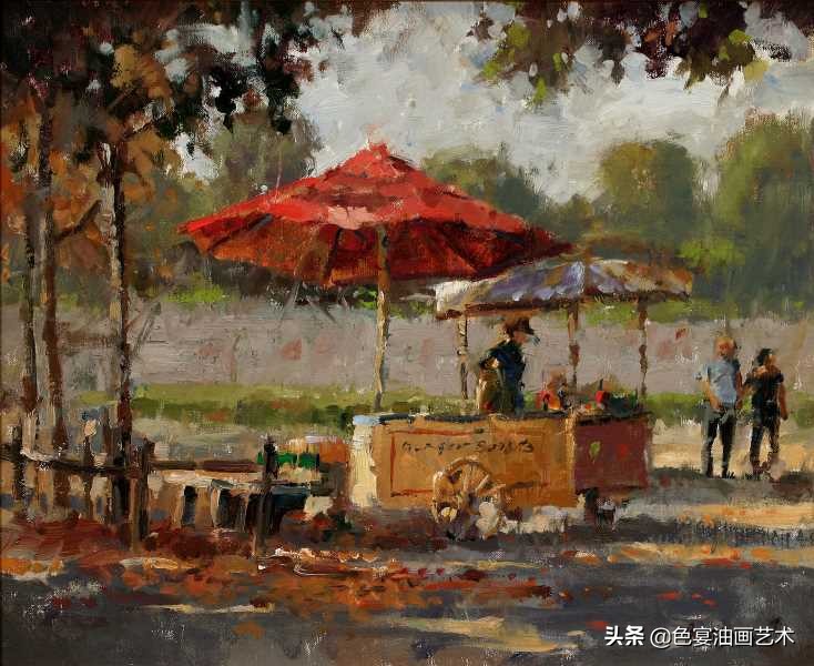 现代风景油画高清大图,后现代油画素材