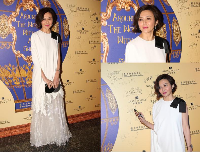 关之琳以往的穿搭也是很时尚的,关之琳穿印花裙美的张扬