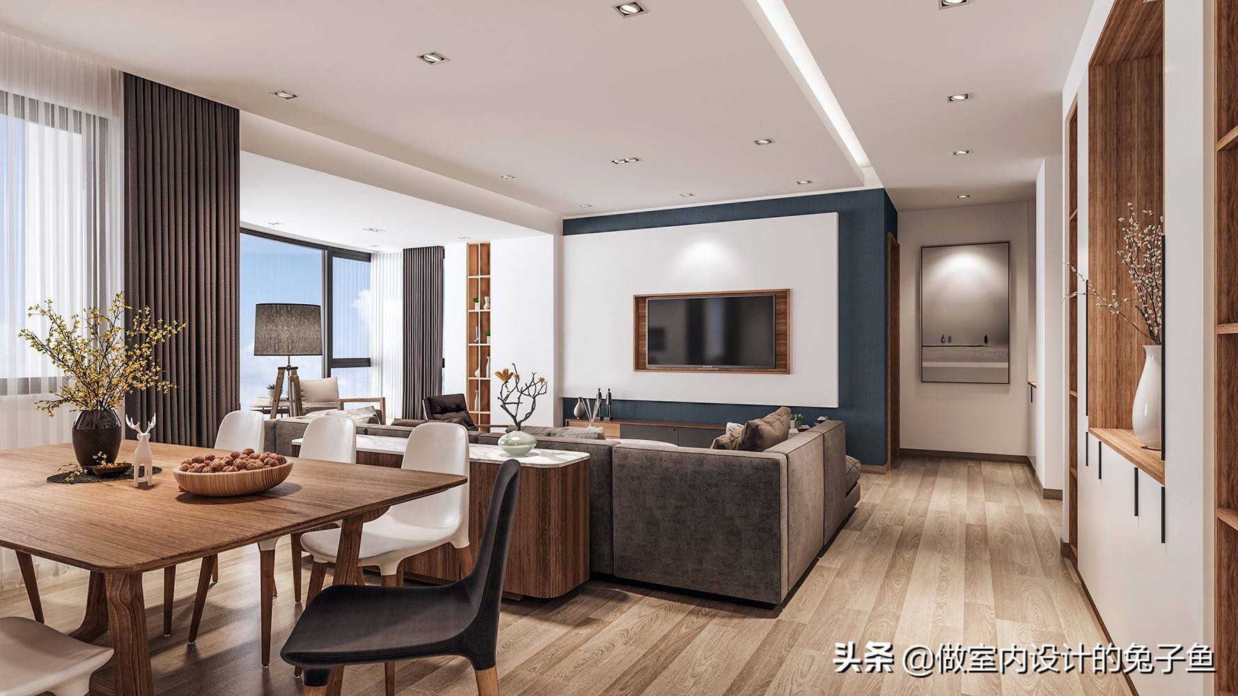 客厅磁吸轨道灯餐厅灯怎么搭配,客厅餐厅一体怎样安装灯比较好