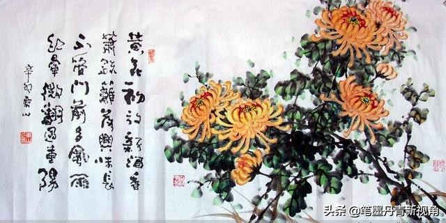 菊花花卉国画100幅临摹,梅兰竹菊花国画300幅