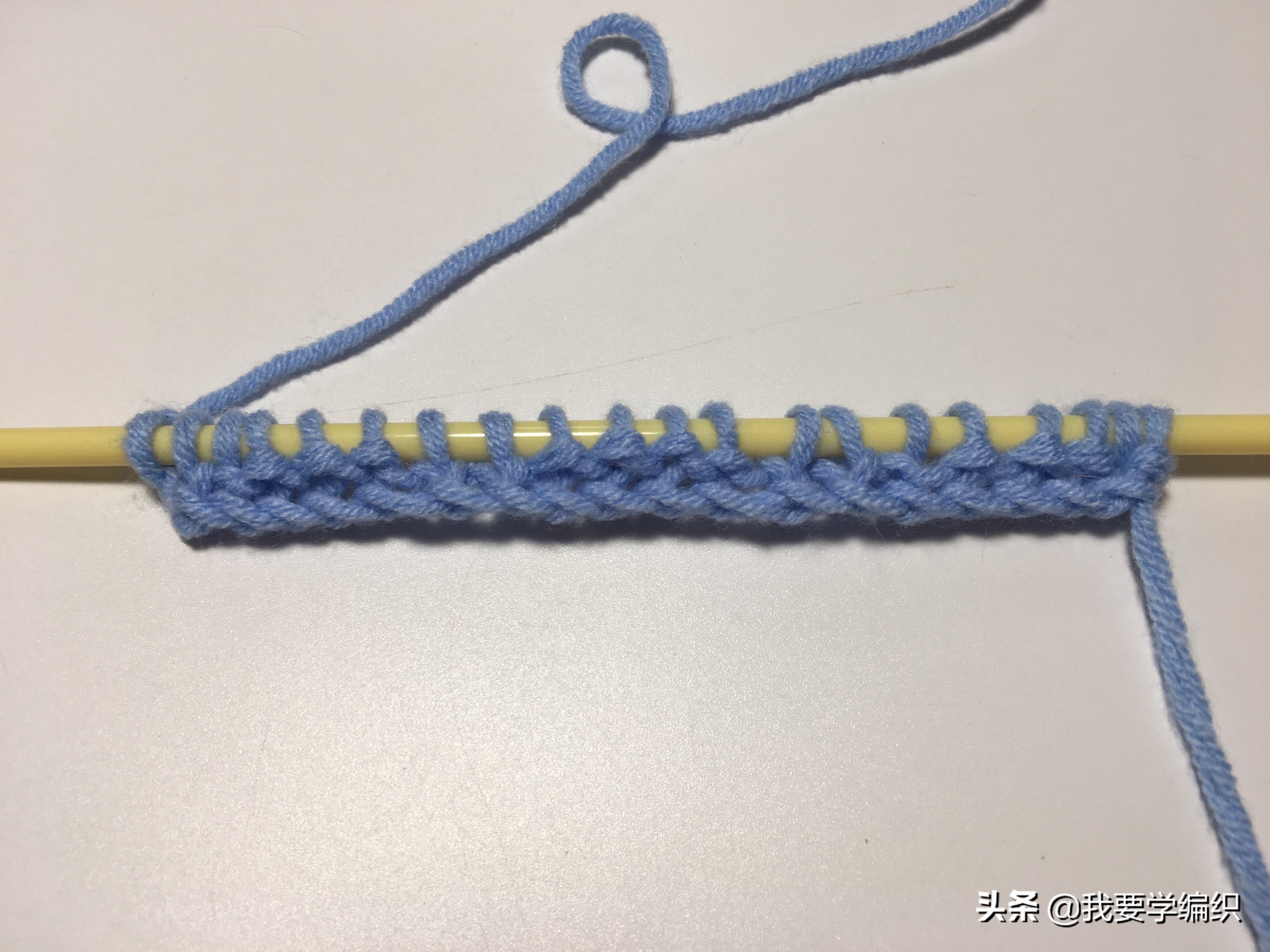 自上而下水波纹花样的编织教程,镂空波浪条编织花样