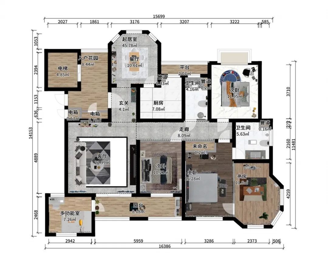 轻奢148平装修效果图,现代轻奢风格小户型黑白灰效果图