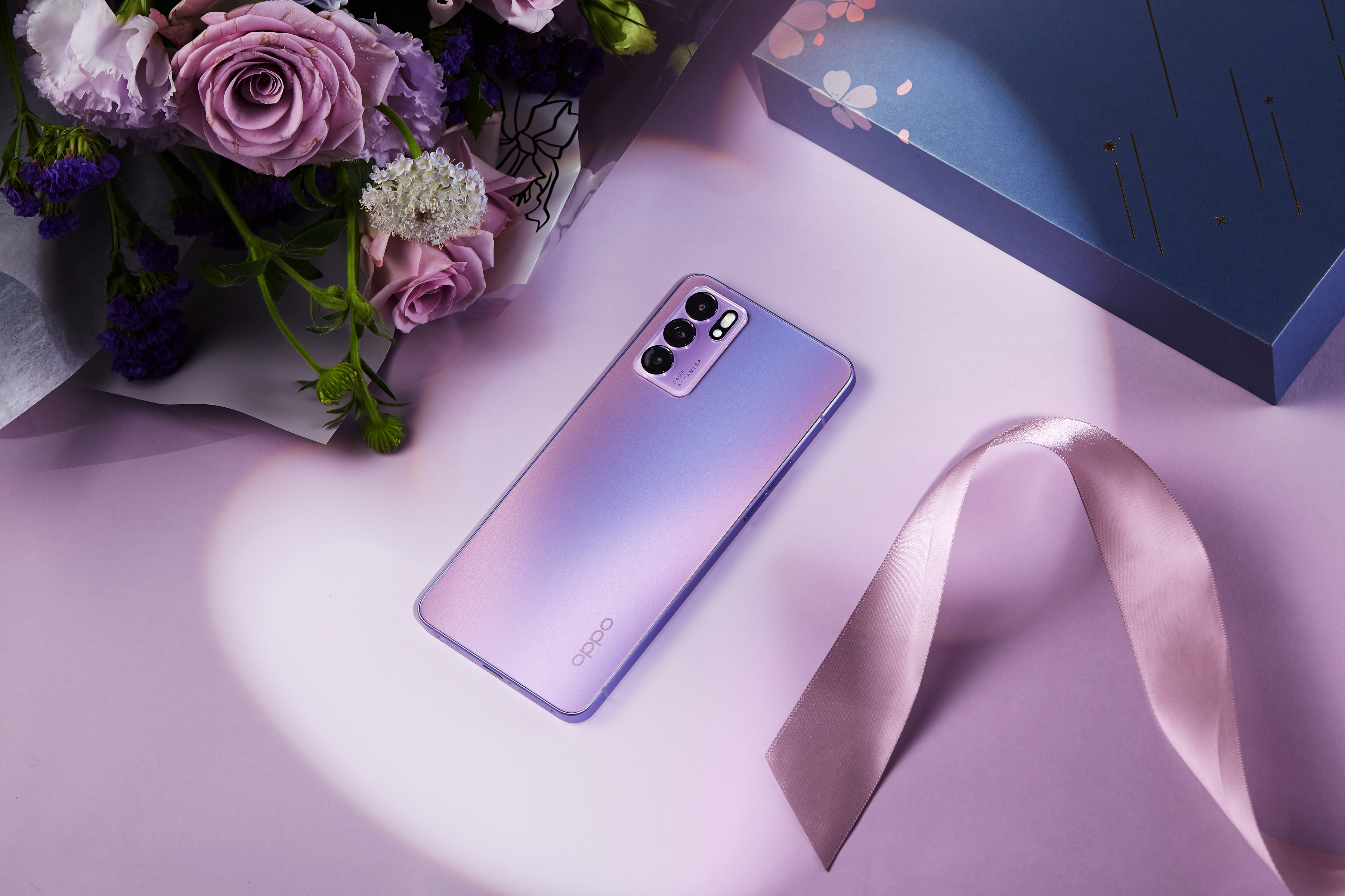 opporeno6星黛紫夏日晴海,opporeno6星黛紫汉服