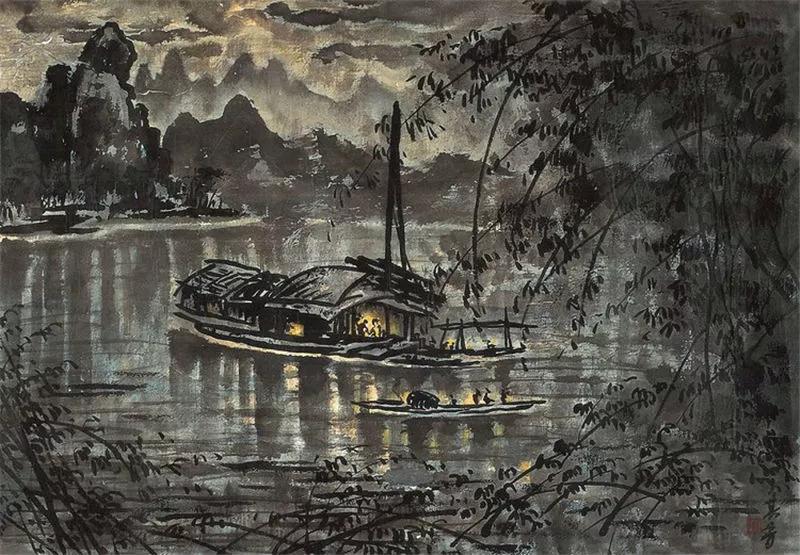 水墨画夜景欣赏,画夜景最好的中国画