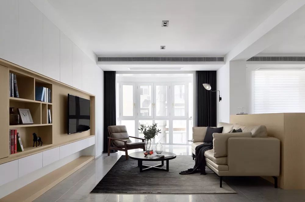 客厅地砖颜色怎么选现代简约款,冠珠摩卡灰地砖客厅效果图