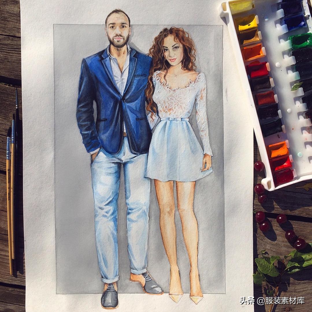 100幅手绘画图片大全,时装画手绘100例书