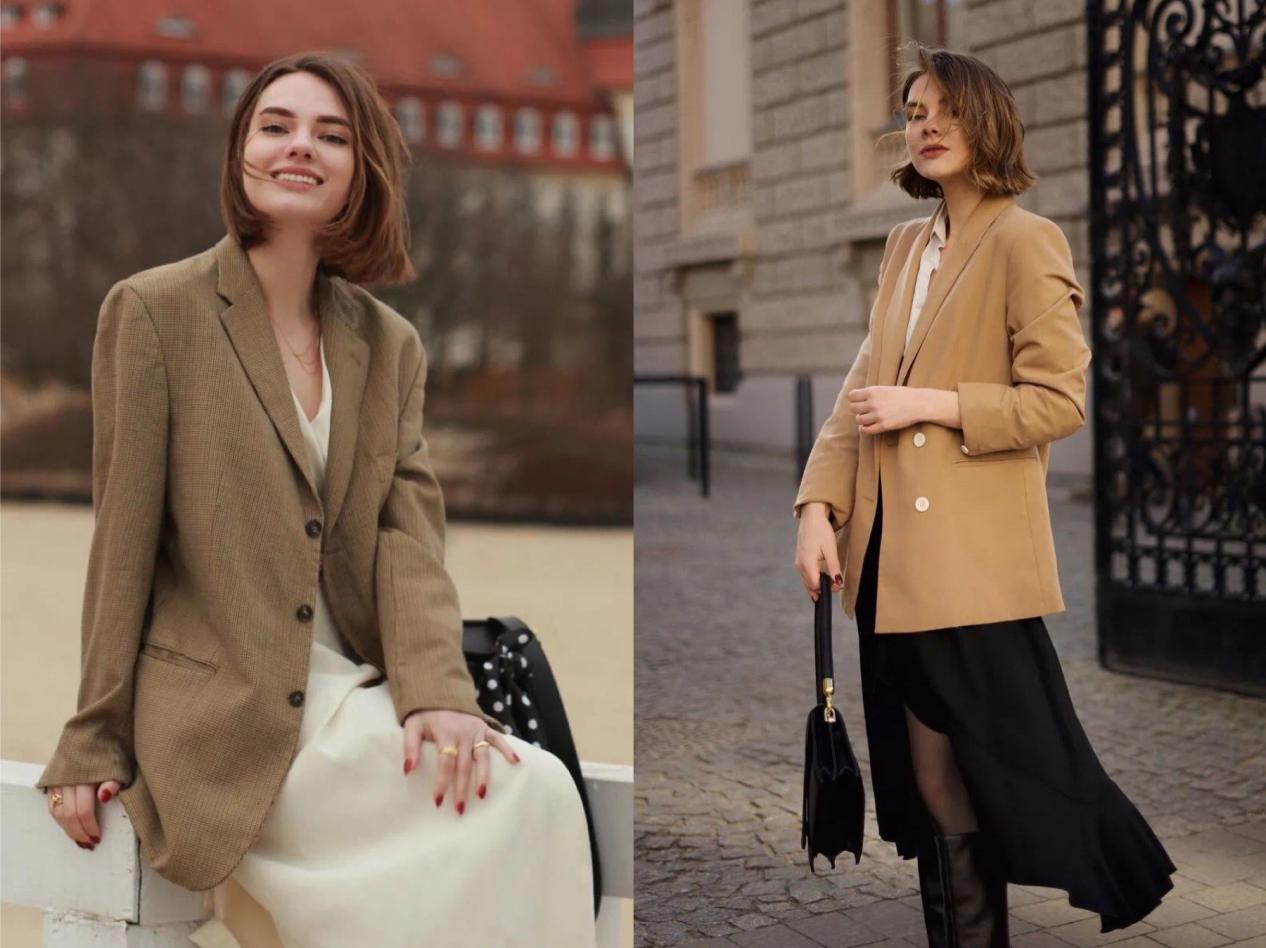 西装裙子怎么穿才好看,西装裙子开春率先走红的时髦搭配