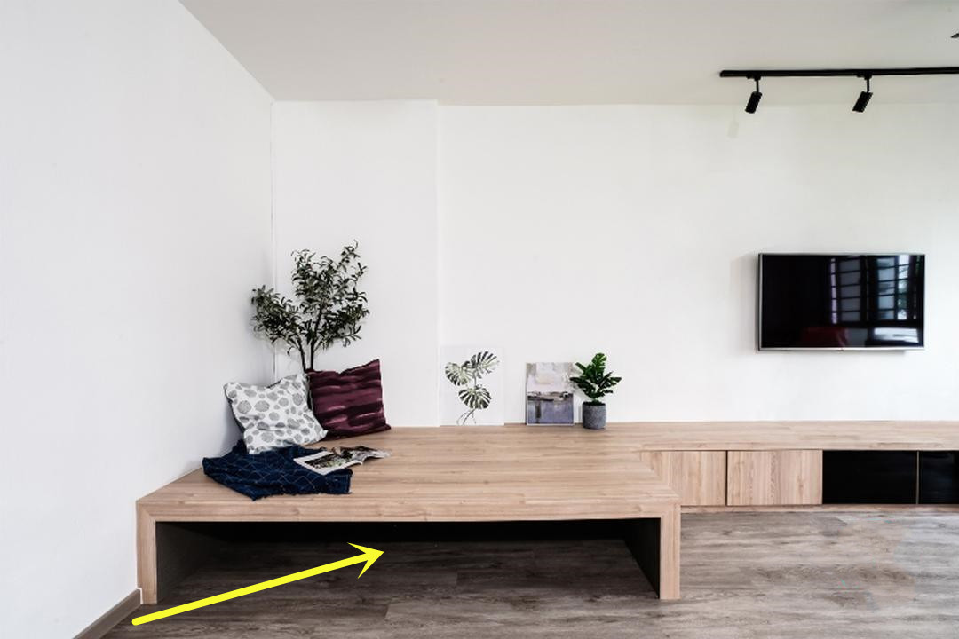 越来越多的人不做背景墙,整个房间抬高做地台