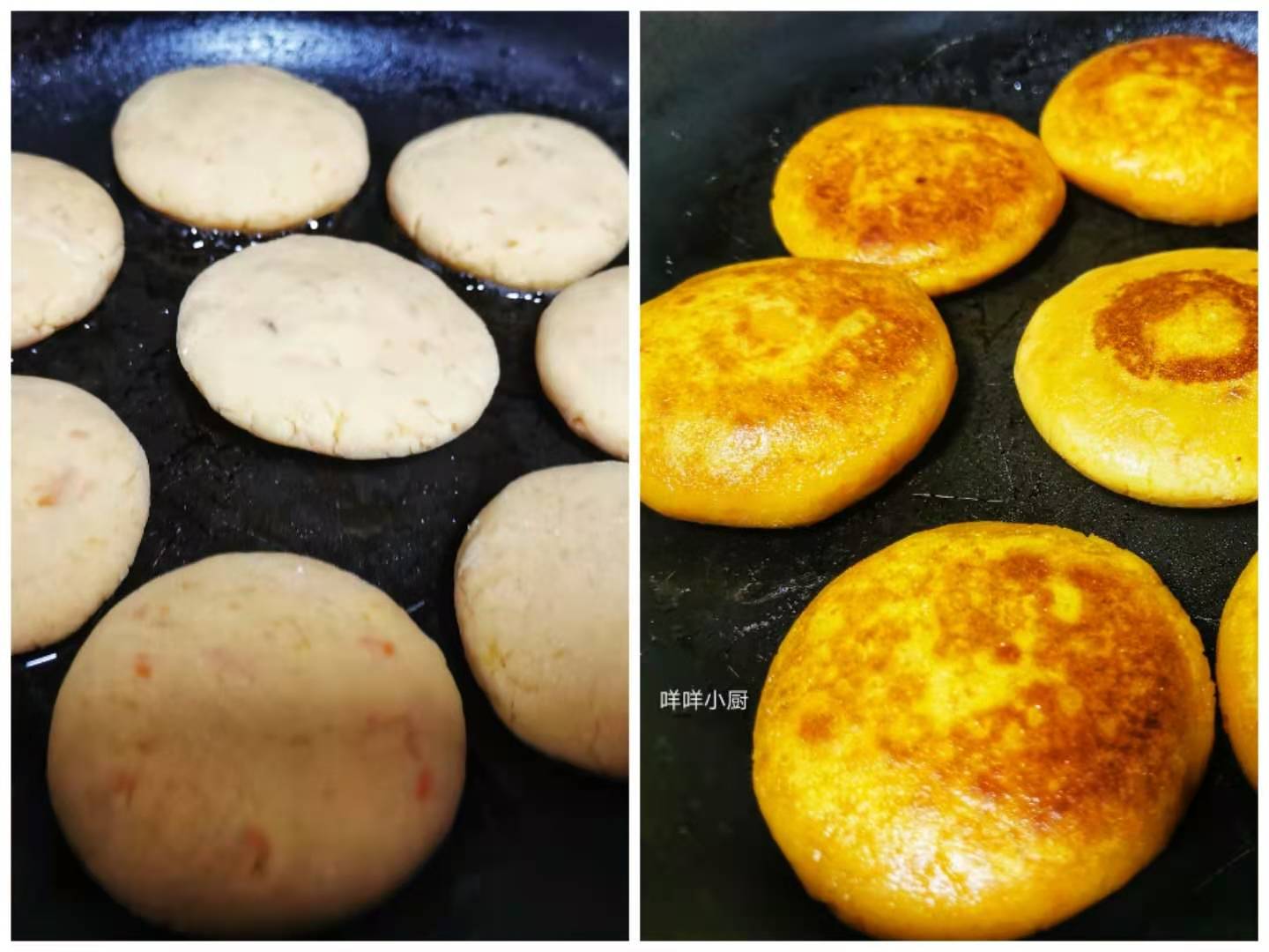 天然甜的红薯低脂低热，和糯米粉真是绝配，软糯香甜的红薯糯米饼