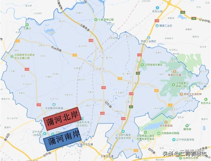 沈北新市府板块,沈北新区板块地图