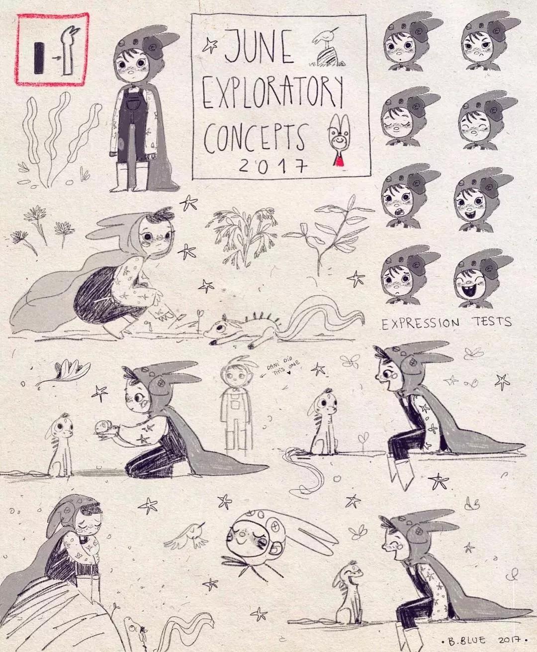 BeatriceBlue，内心有光，所画皆暖，用线条打造童真世界