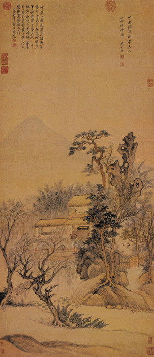 明代吕纪山水画作品高清大图赏析,明代周用山水画作品高清大图赏析