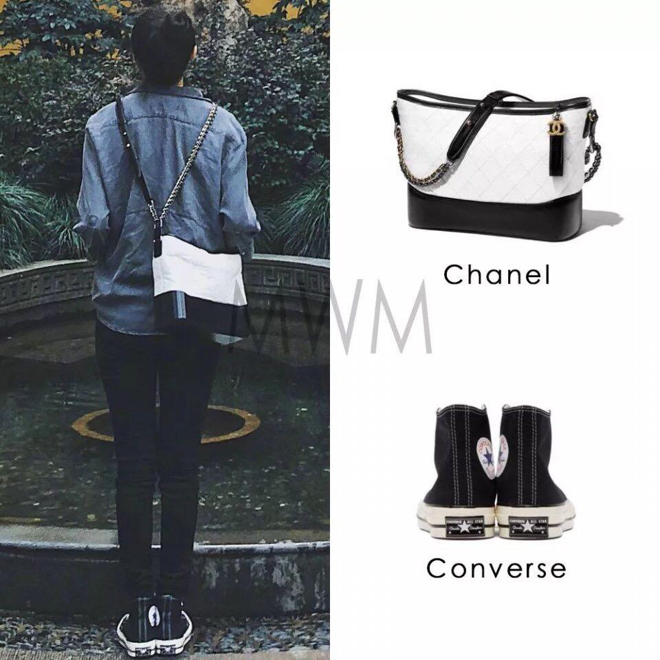 匡威欧阳娜娜同款黑红高帮,匡威最潮穿搭