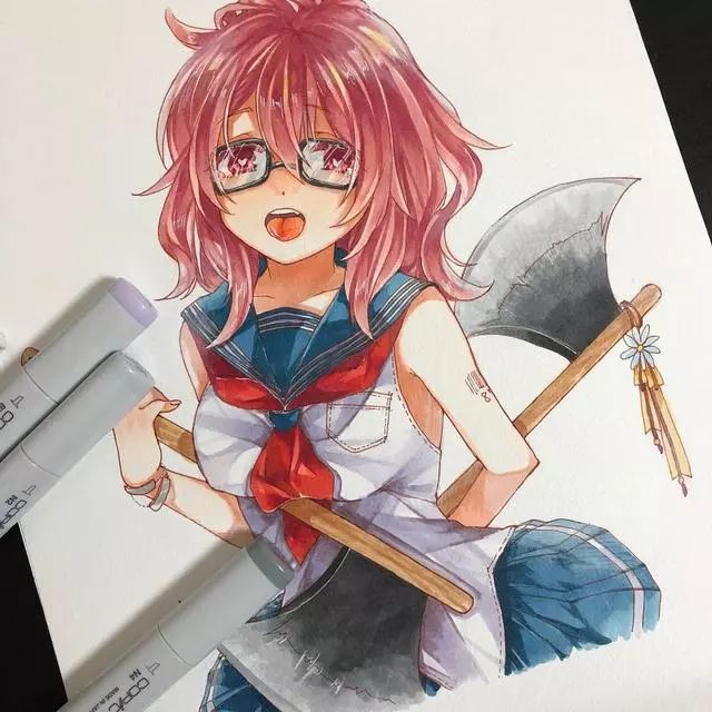 马克笔手绘画动漫,马克笔手绘动漫临摹素材