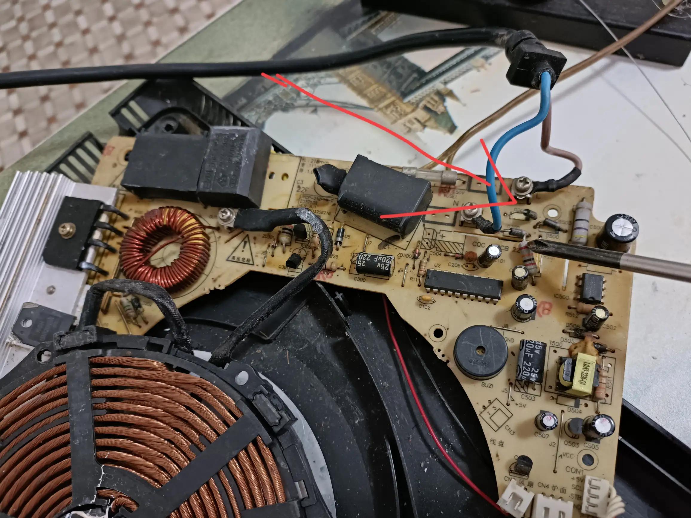 电磁炉风扇电压过高烧坏怎么修复,电磁炉电源管理芯片电压过高