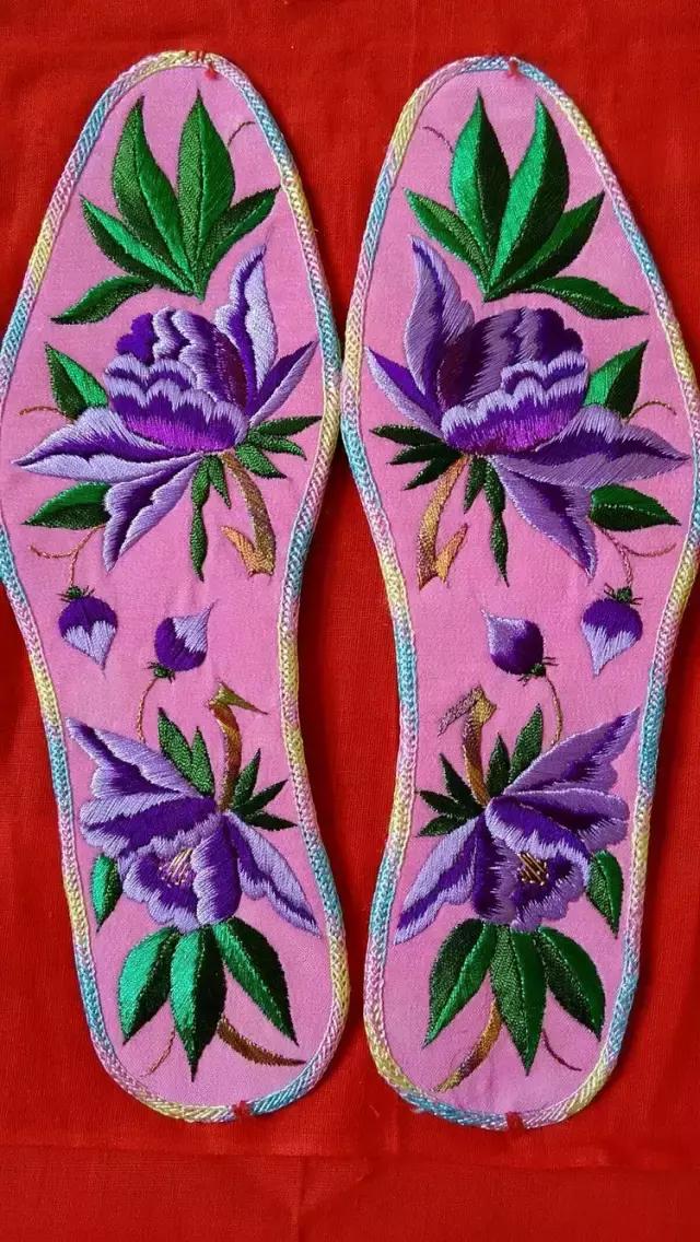 刺绣鞋垫花样各种图案教程,几何鞋垫图案鞋垫绣法