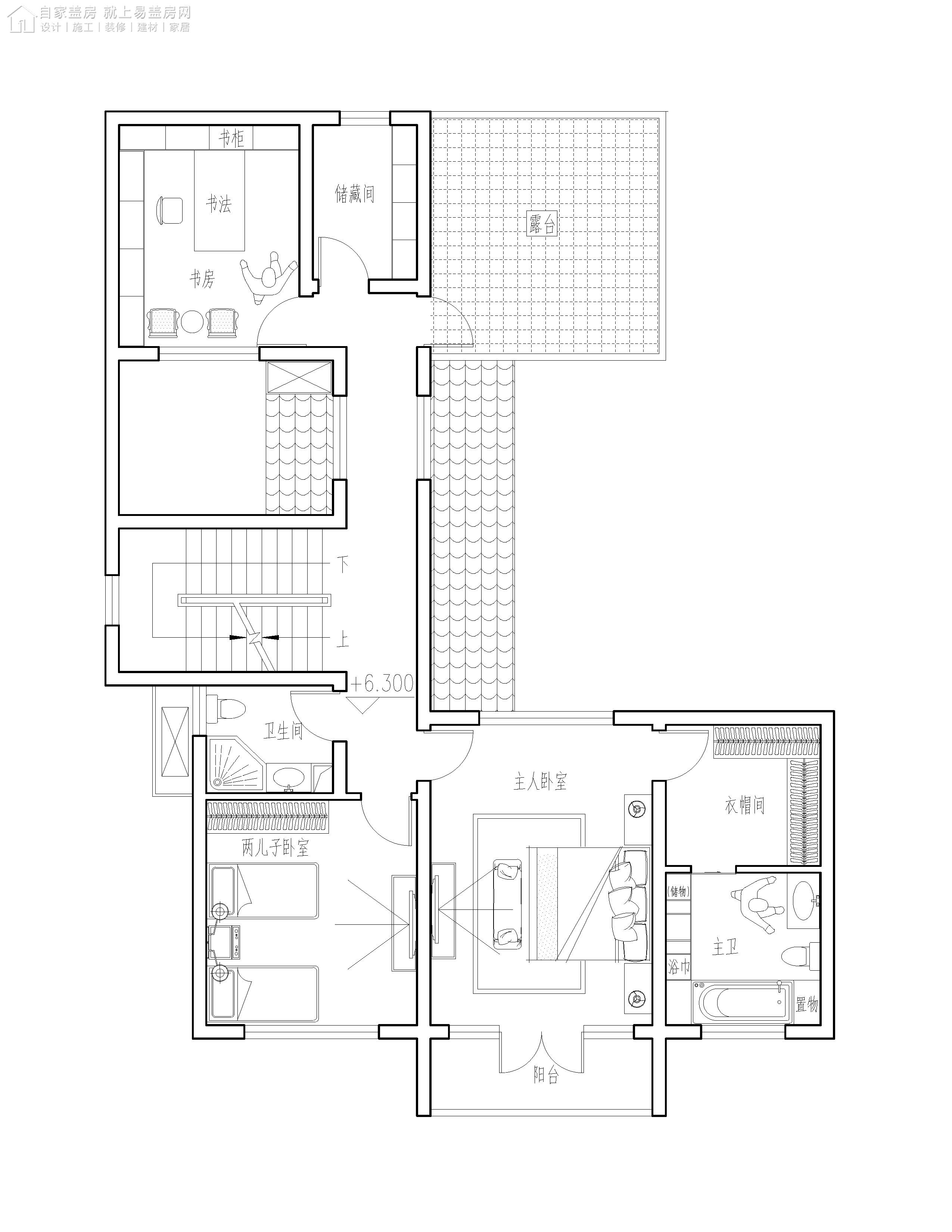 三层新中式别墅全套设计图纸,新中式合院别墅户型图纸