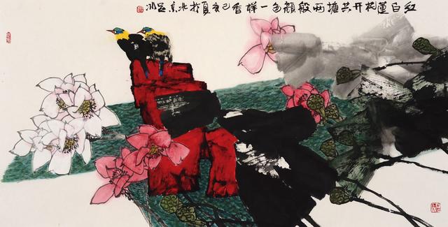 观禾博艺,画家吕冰大写意花鸟画原创