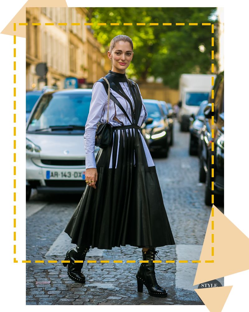 马丁靴+小黑裤，冬日保暖显高CP