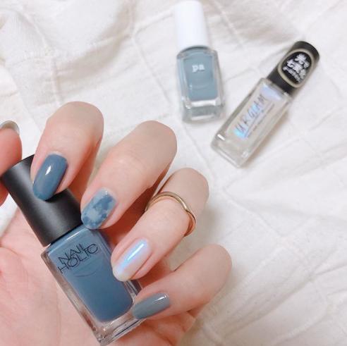 美甲蓝色和雾霾蓝,怎么调雾霾蓝色美甲