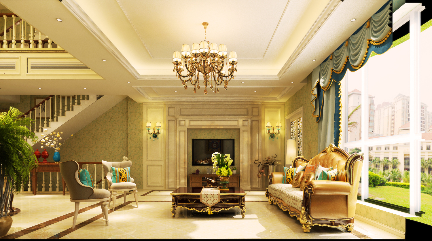 自带家庭影院的欧式别墅,400㎡尽显奢华大气,开启你的浪漫生活