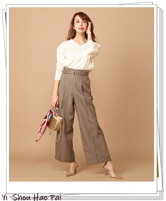 亚麻垂感裤搭配,杏色阔腿亚麻裤的搭配