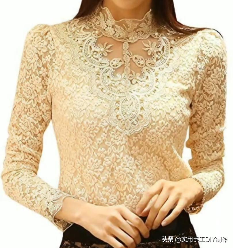 布艺裙子作品,手工蕾丝花边上衣