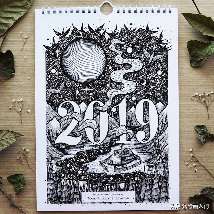 手绘插画黑白风针管笔小插画,手绘100多幅针管笔黑白插画分享