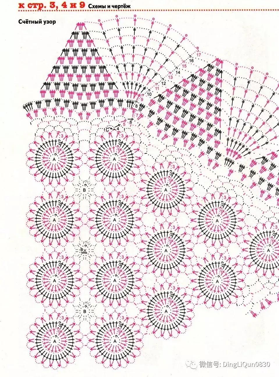 编织人生手工毯子编织教程,圆形垫子镂空钩针编织图解