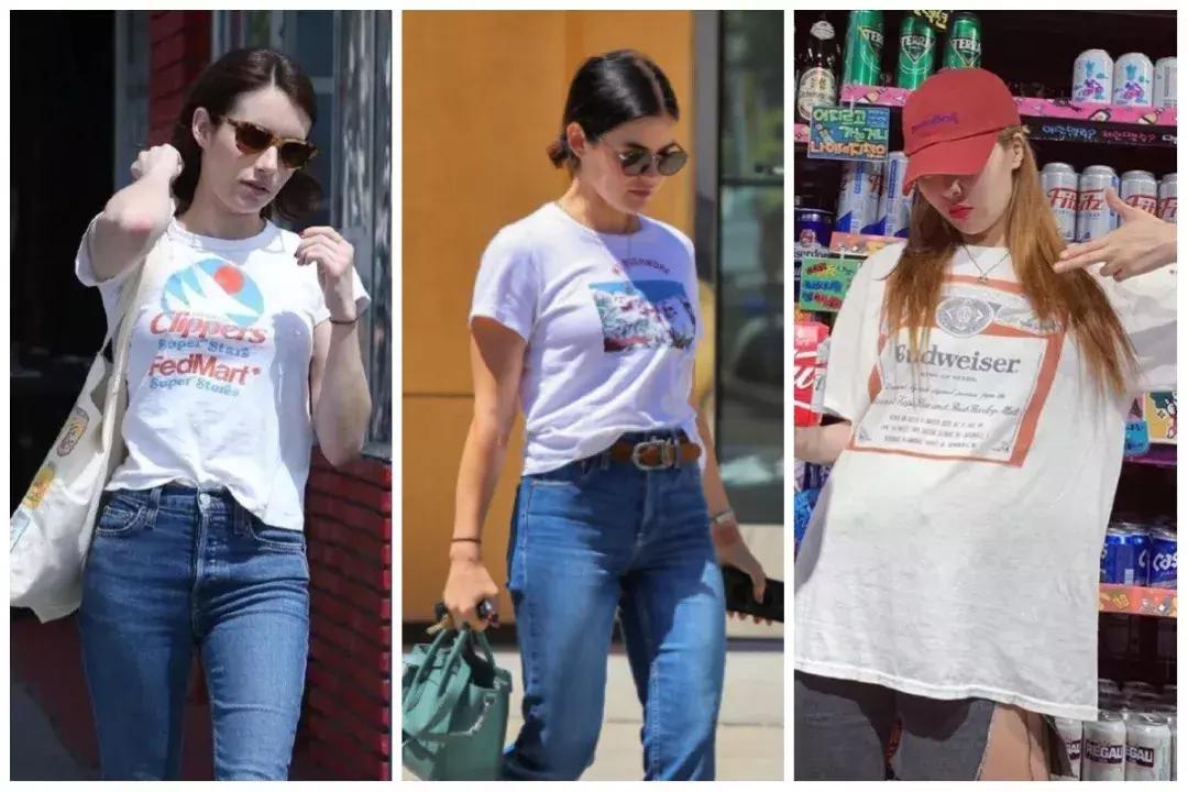 今年流行的明星同款t恤,明星同款时髦休闲t恤