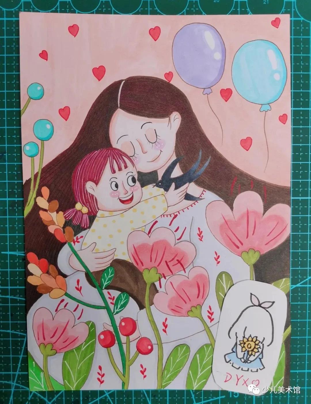 母亲节创意绘画简单素材,幼儿园大班母亲节绘画简单又漂亮