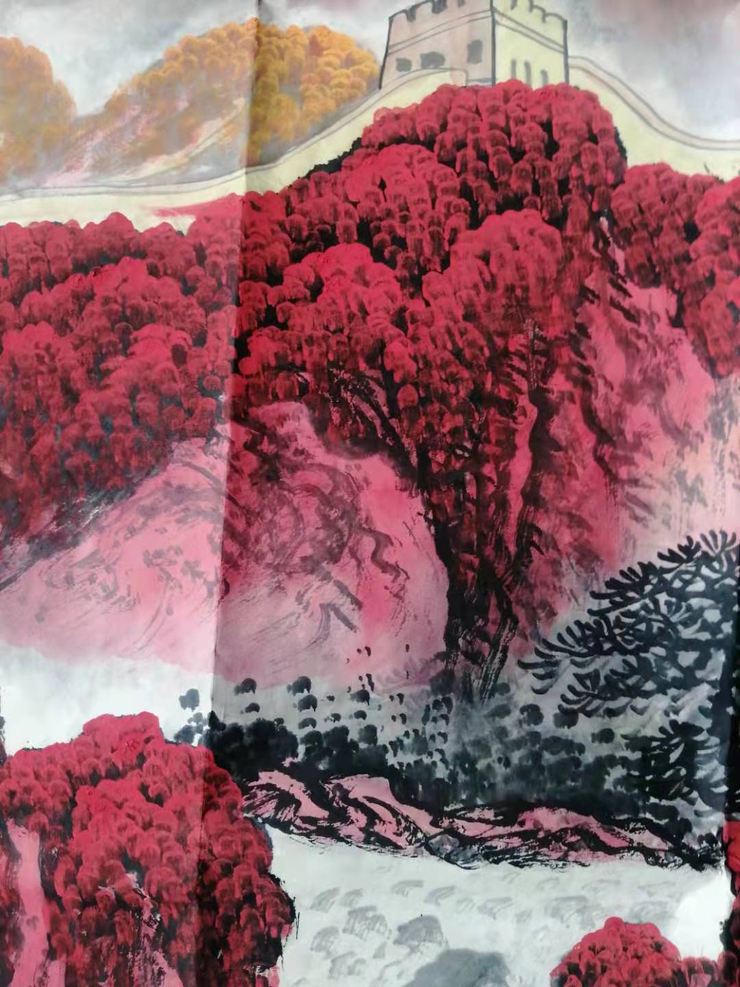 傅抱石山水画千里江山一片红,傅抱石江山如此多娇拍卖