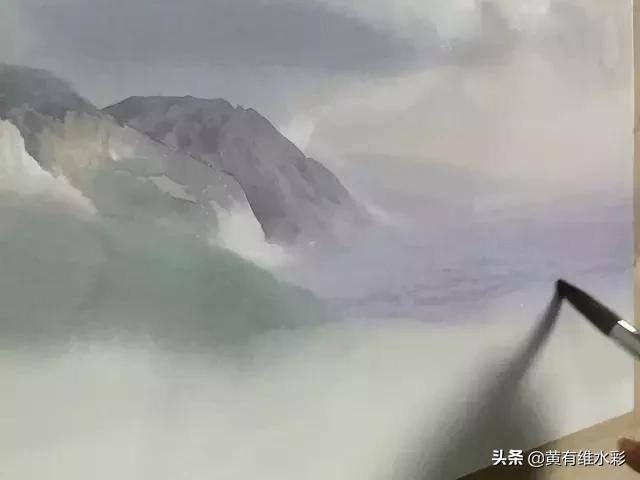 水彩画山风景入门,远山画法入门教程