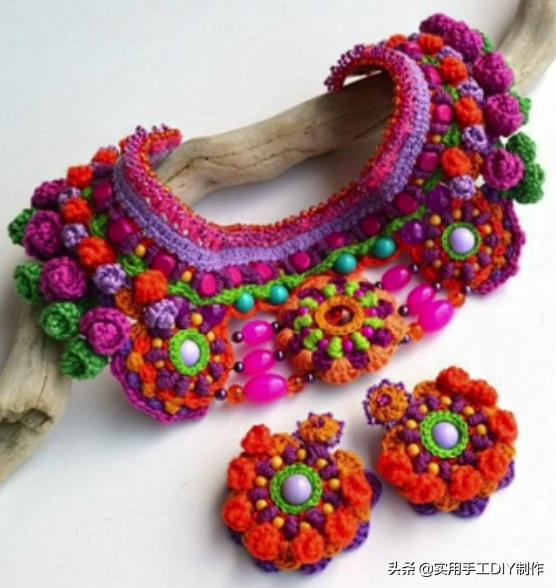 民族风毛衣链高档项链女挂饰品,羊绒衫的手工编织女