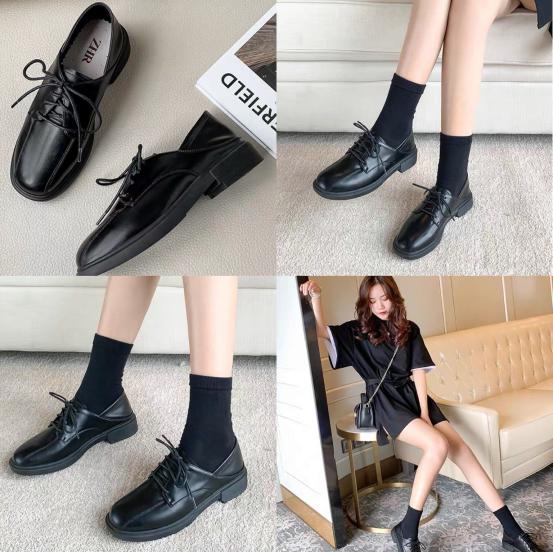 高跟鞋不累脚春季百搭显瘦,高跟鞋英伦风小皮鞋