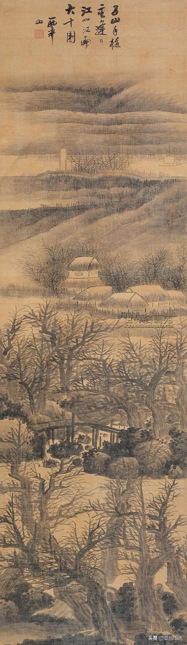 最真实的国画山水画,当代国画山水中的点景人物