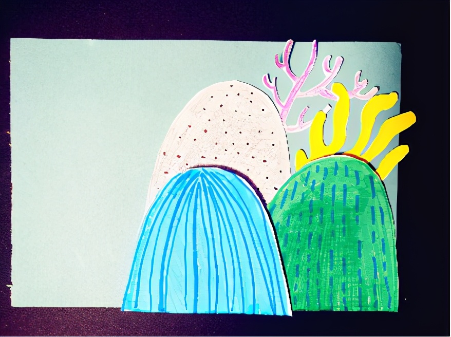 创意儿童画珊瑚画过程,油画棒创意儿童画简单