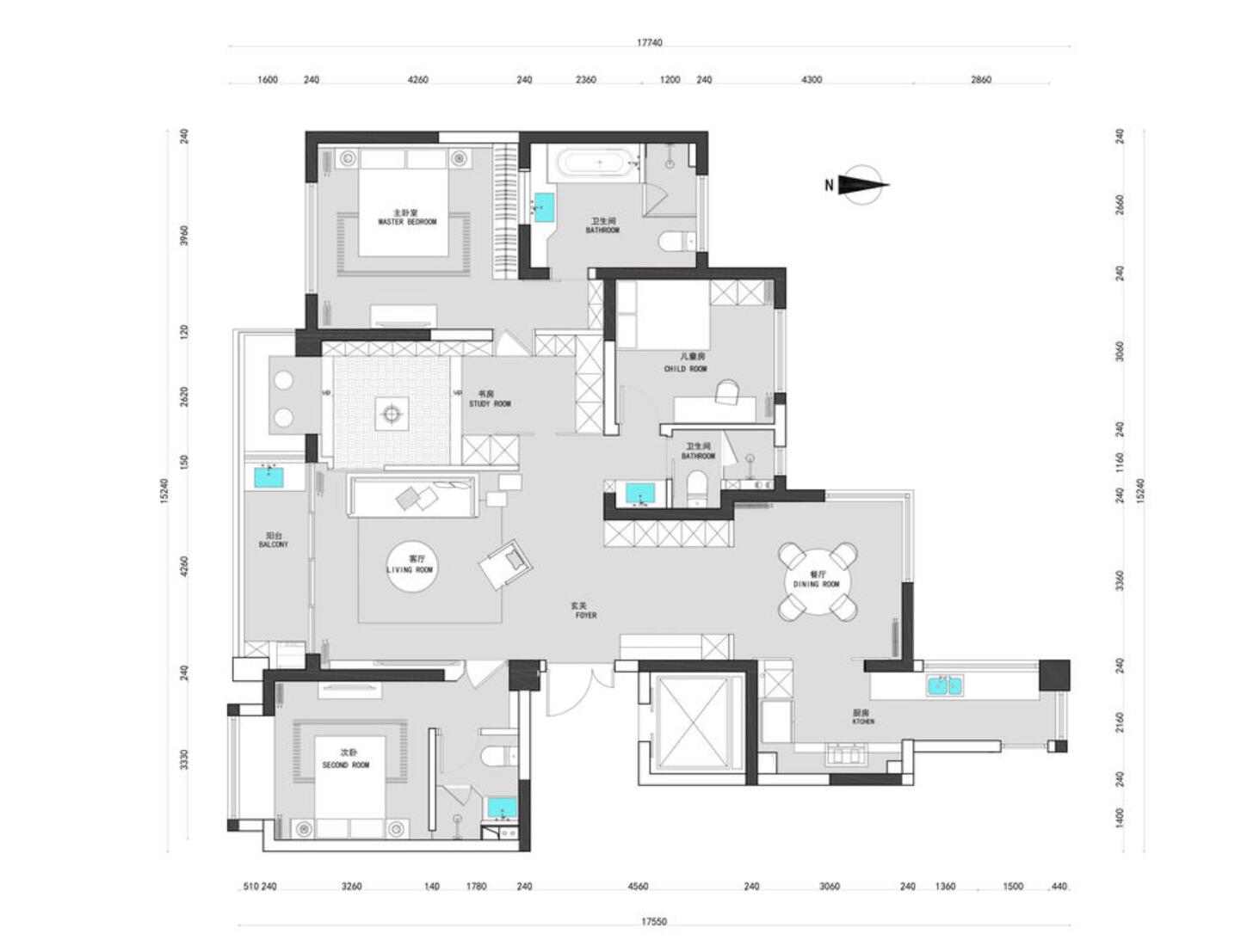 主卧过道型衣帽间设计,过道2.5米设计个衣帽间