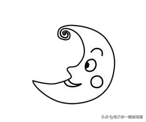 简笔画月亮的画法幼儿园,怎么画小女孩坐在月亮上的简笔画