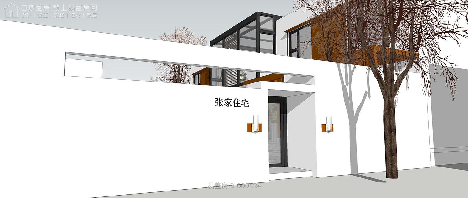 二层农村别墅带阳光房现代简约,农村二层带阳光房别墅效果图