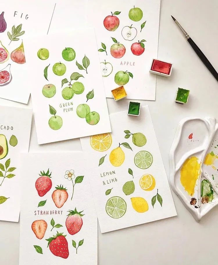 超美水彩画治愈,韩国女孩画画