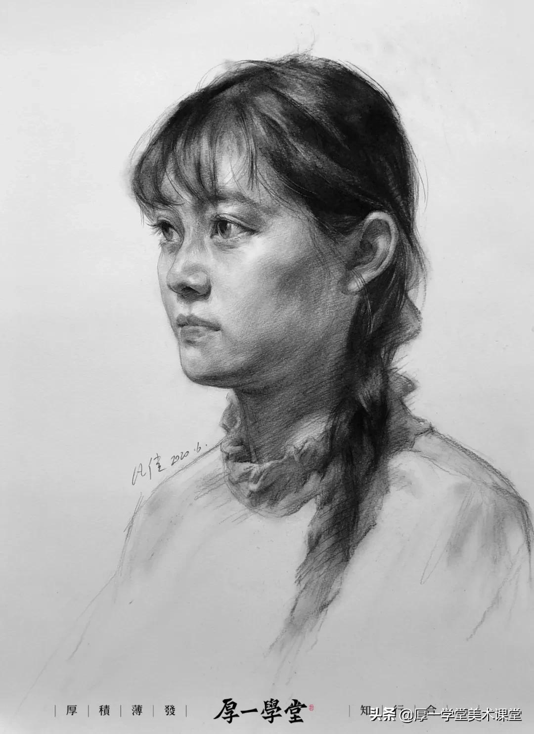 联考高分素描人头像,素描头像联考得分技巧